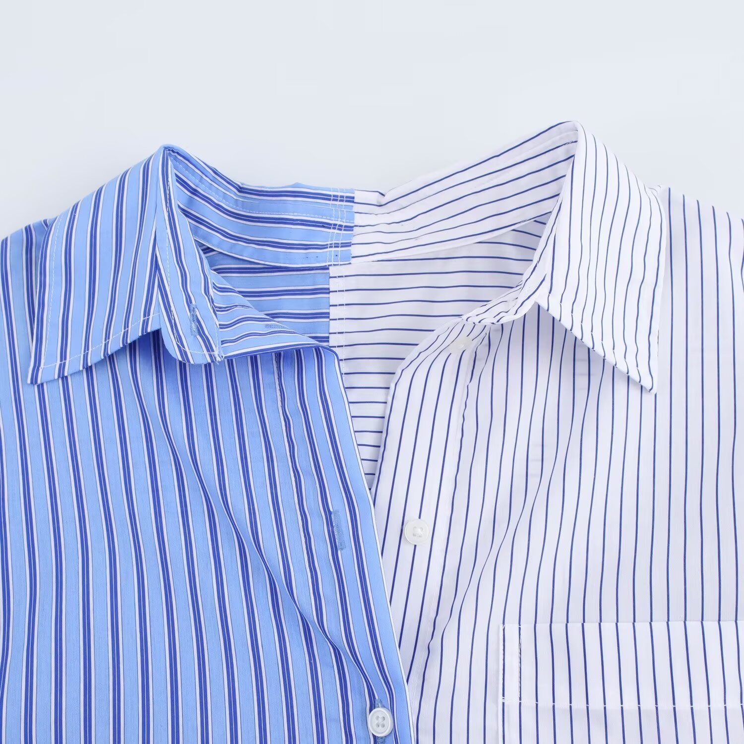 Camicia a righe patchwork - Moda classica da donna KUN-00003