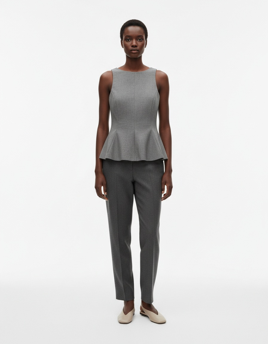 Top corto con orlo decorato con fiocco, ispirato a KUN-00004