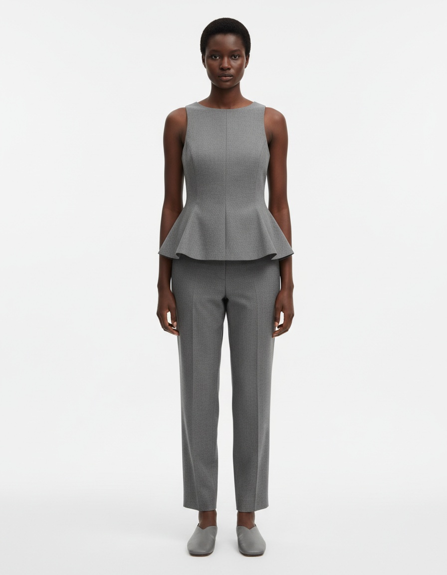 Top corto con orlo decorato con fiocco, ispirato a KUN-00004