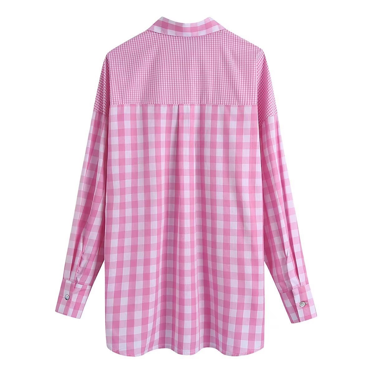 Camicetta da donna patchwork, elegante e versatile, modello KUN-00014