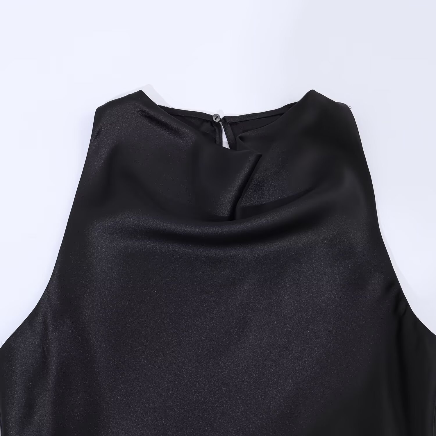 Top in raso di seta con nappe - Elegante blusa lunga KUN-00019