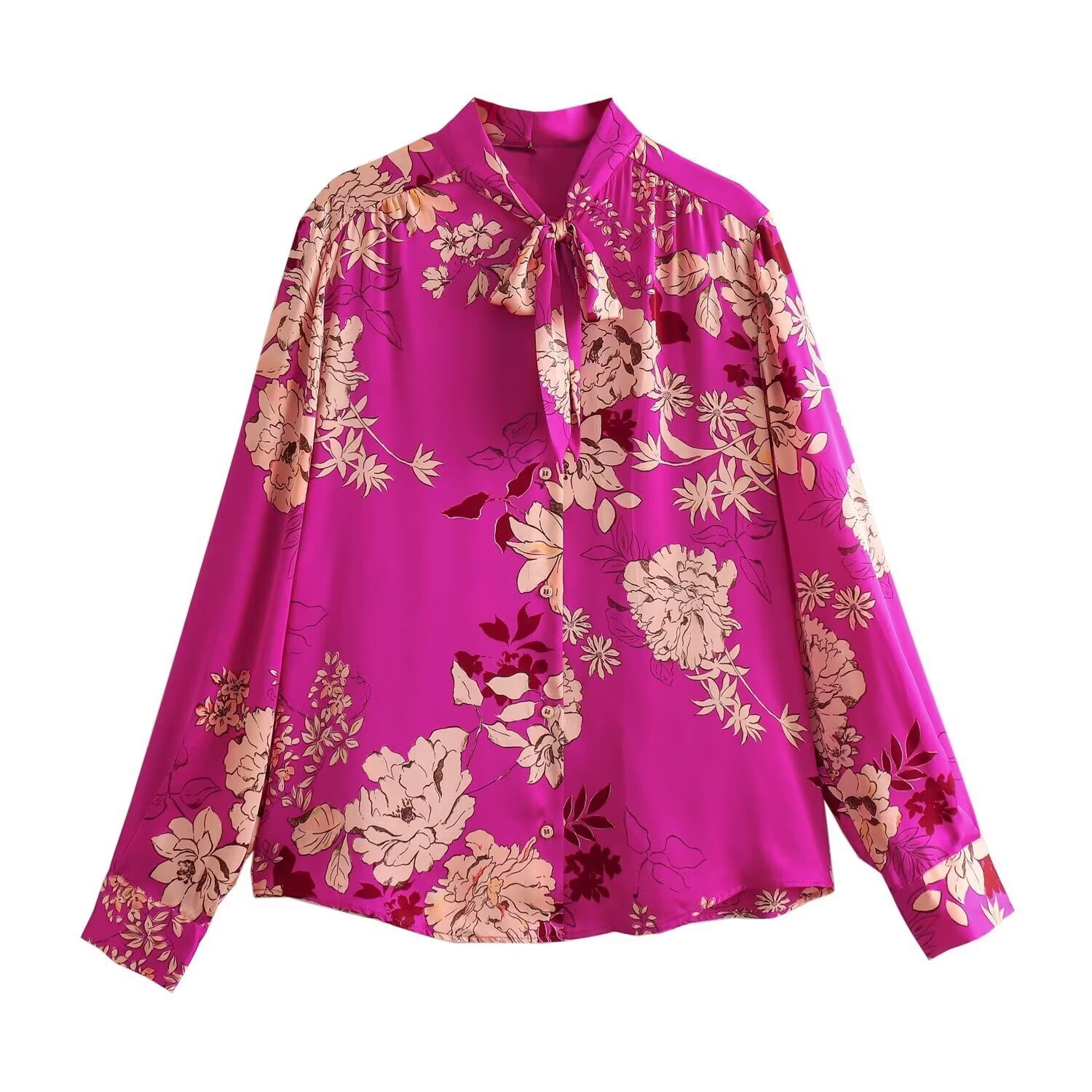 Camicetta in seta stampata - Top alla moda europeo chic KUN-00022