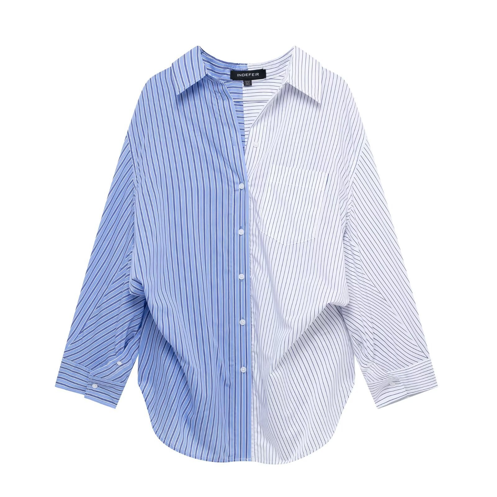 Camicia oversize in popeline di cotone - Elegante e moderna KUN-00025