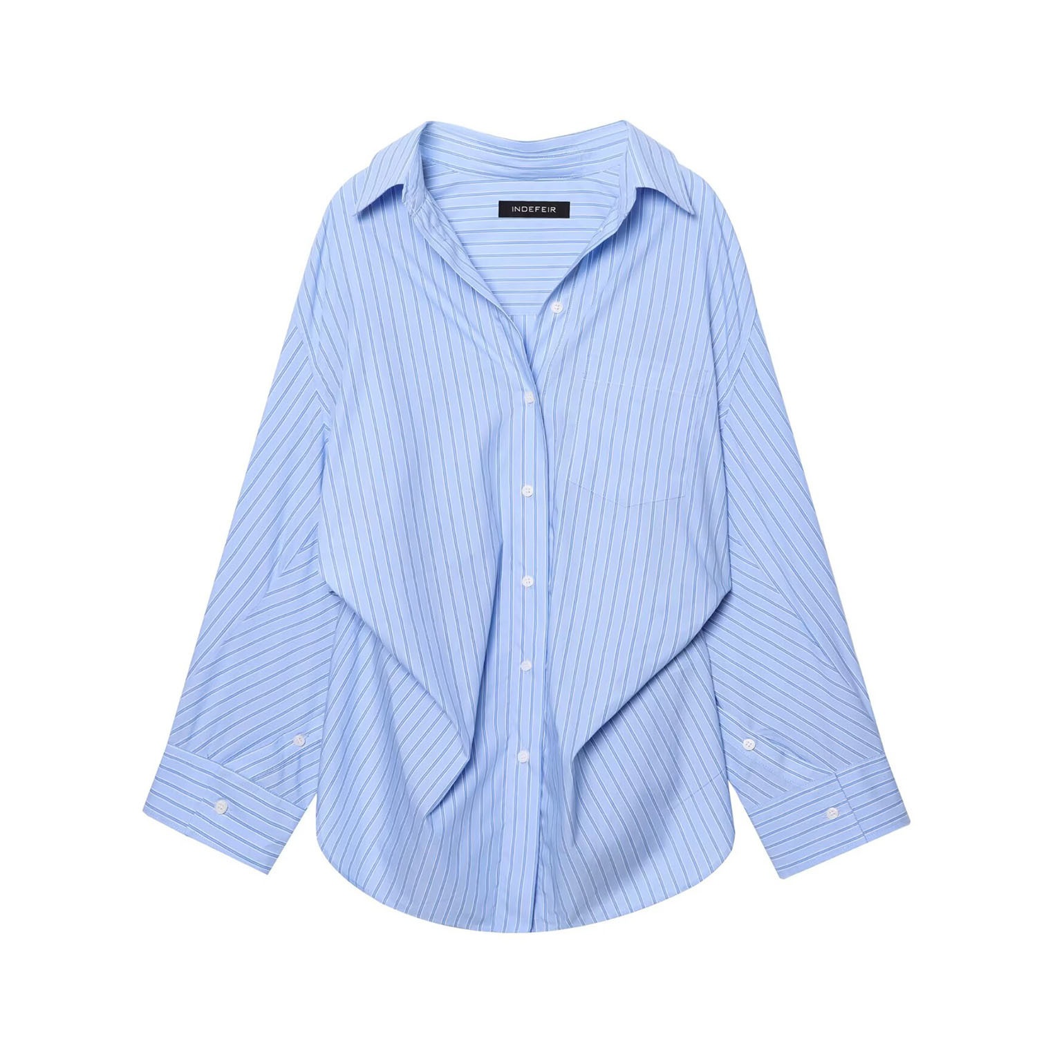Camicia oversize in popeline di cotone - Elegante e moderna KUN-00025
