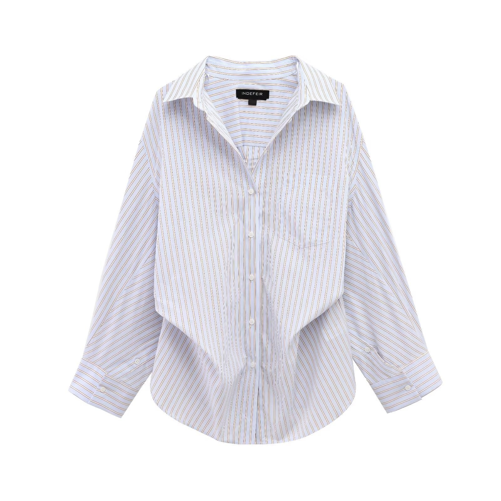 Camicia oversize in popeline di cotone - Elegante e moderna KUN-00025