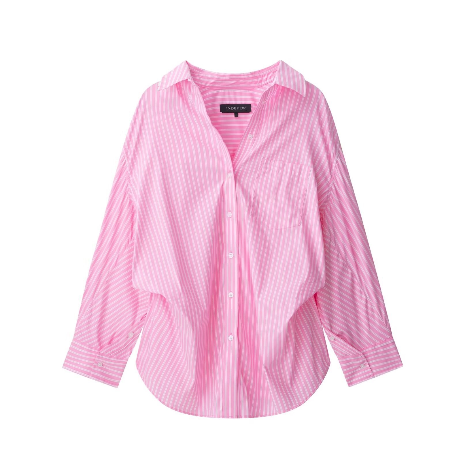 Camicia oversize in popeline di cotone - Elegante e moderna KUN-00025