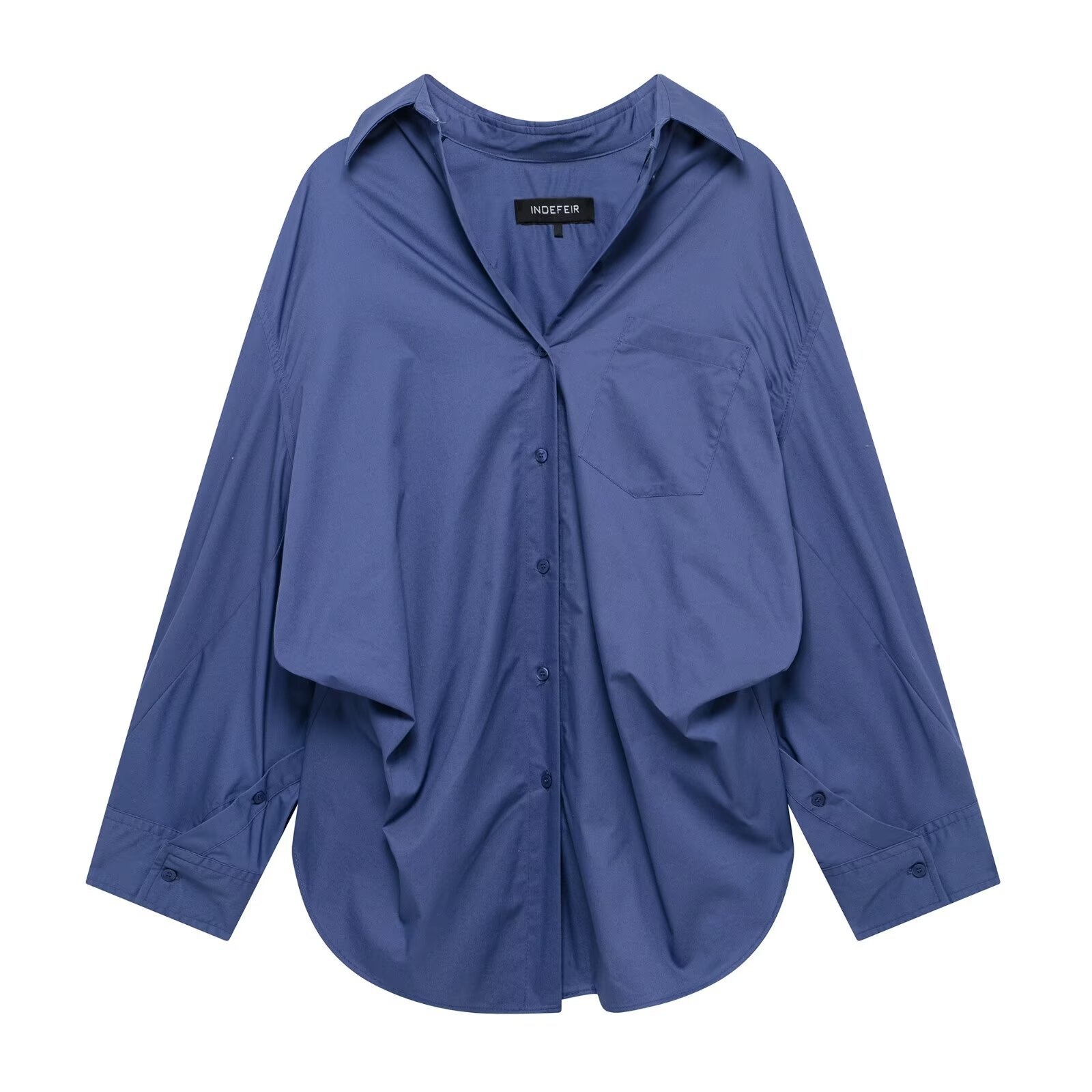 Camicia oversize in popeline di cotone - Elegante e moderna KUN-00025