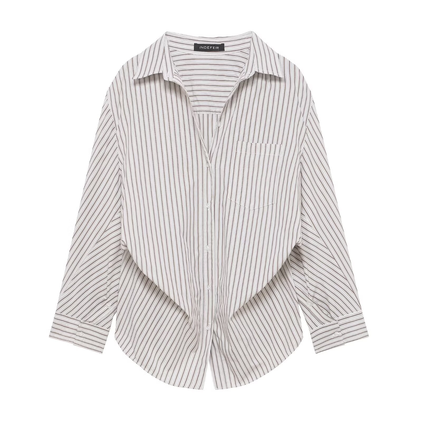 Camicia oversize in popeline di cotone - Elegante e moderna KUN-00025