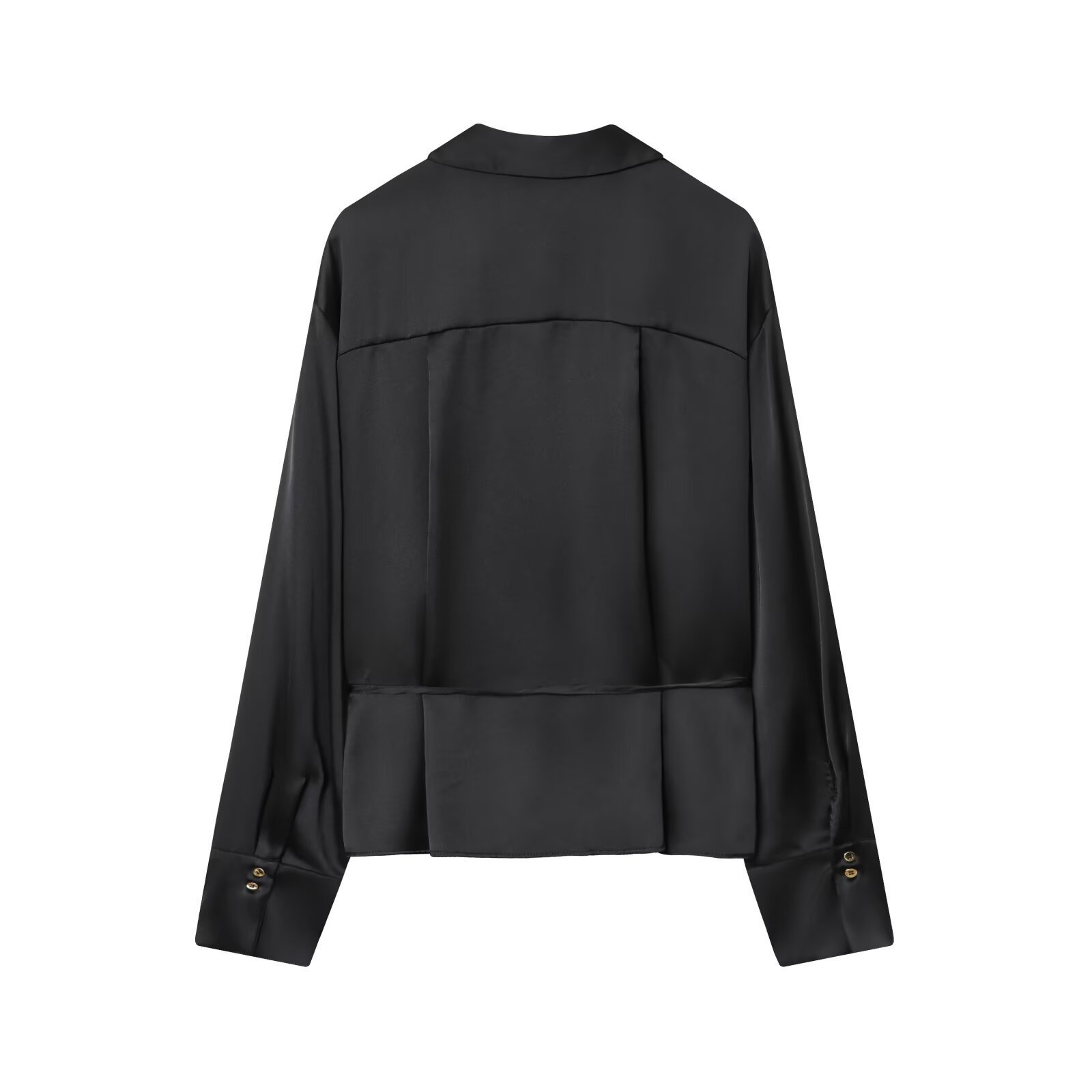 Camicetta elegante in raso di seta, vestibilità slim, modello KUN-00028