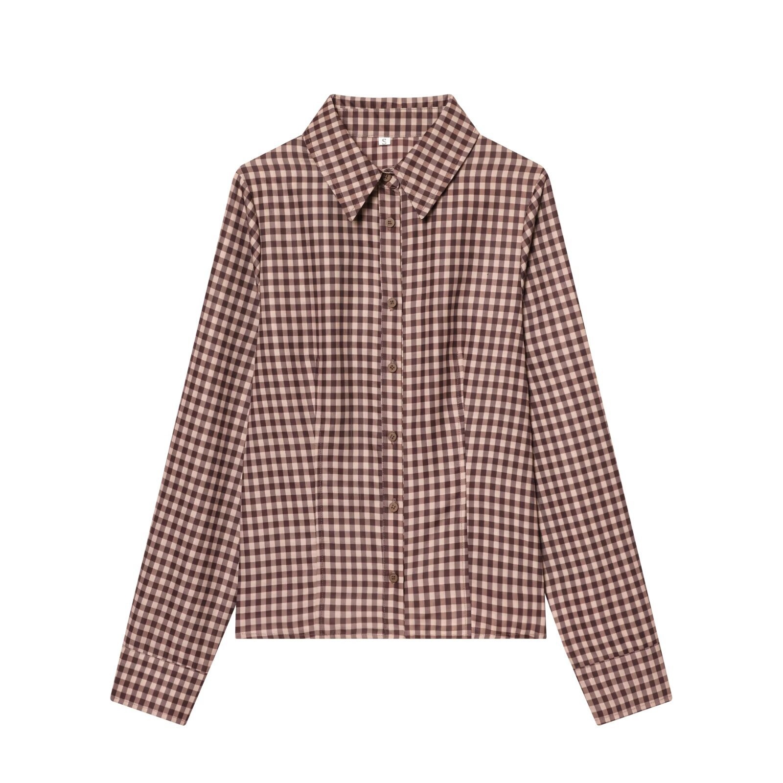 Camicia a quadri slim fit in tessuto originale, stile europeo KUN-00030