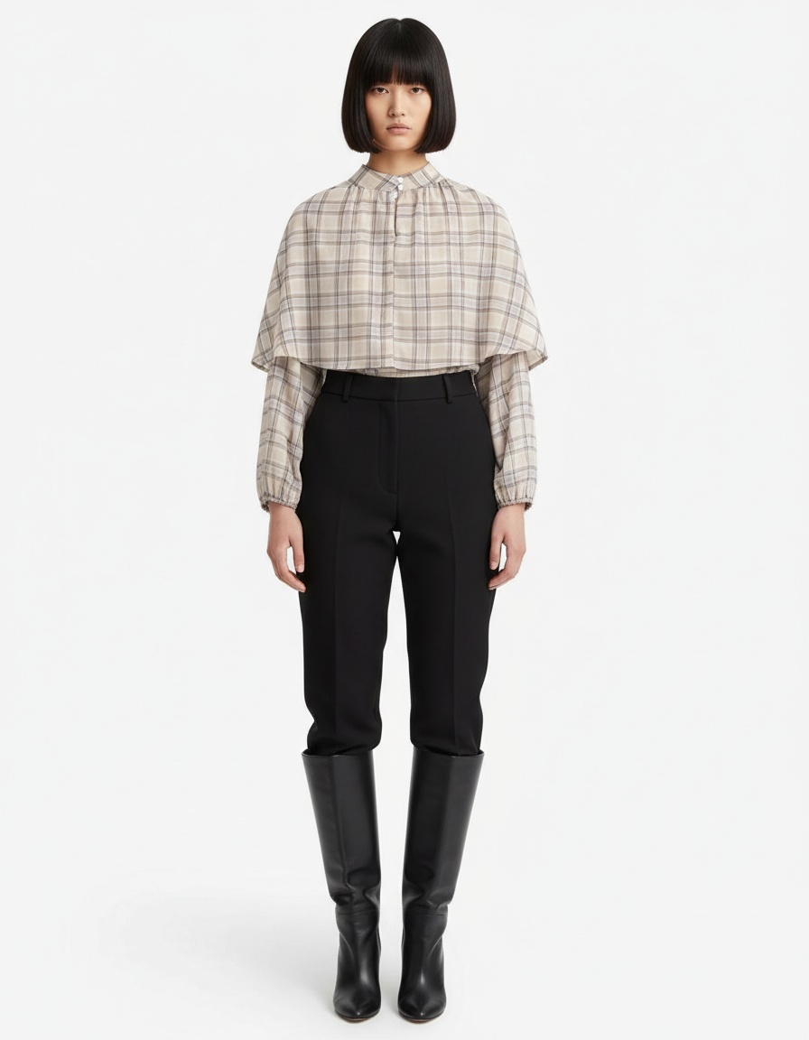 Top a strati a quadri da donna - Trendy Chic KUN-00034