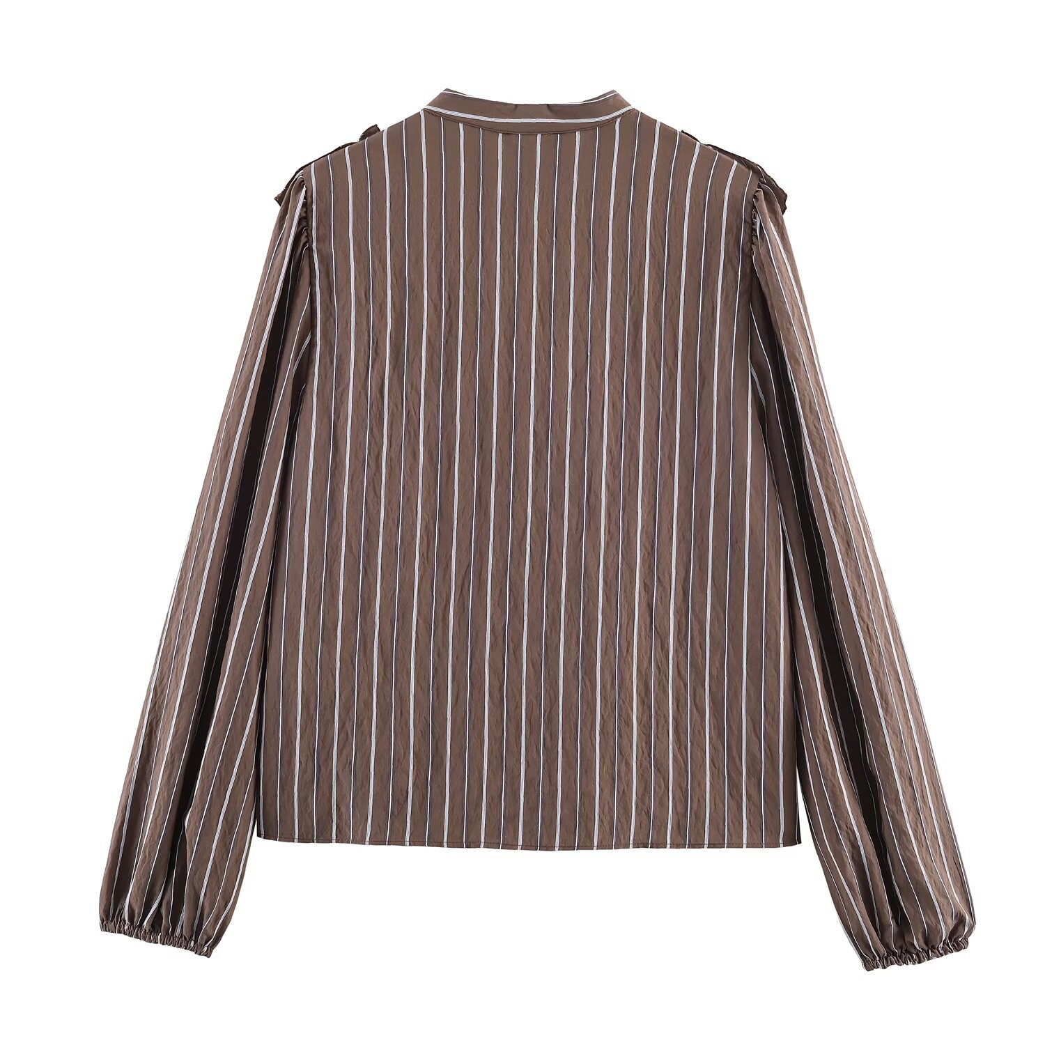 Camicetta a righe con volant a strati - Camicia da donna in stile europeo KUN-00035