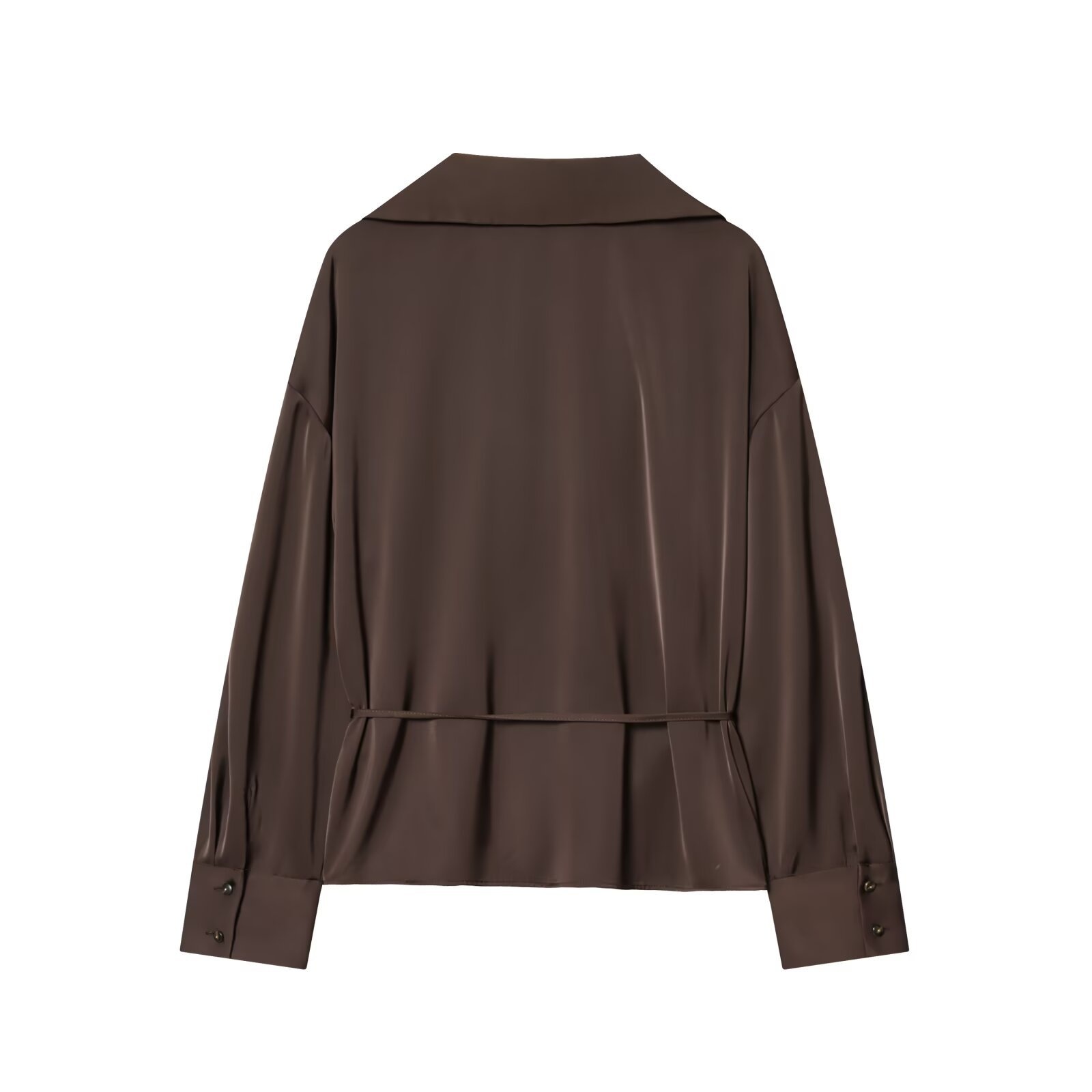 Camicetta in raso con cintura - Camicia da donna chic europea KUN-00040