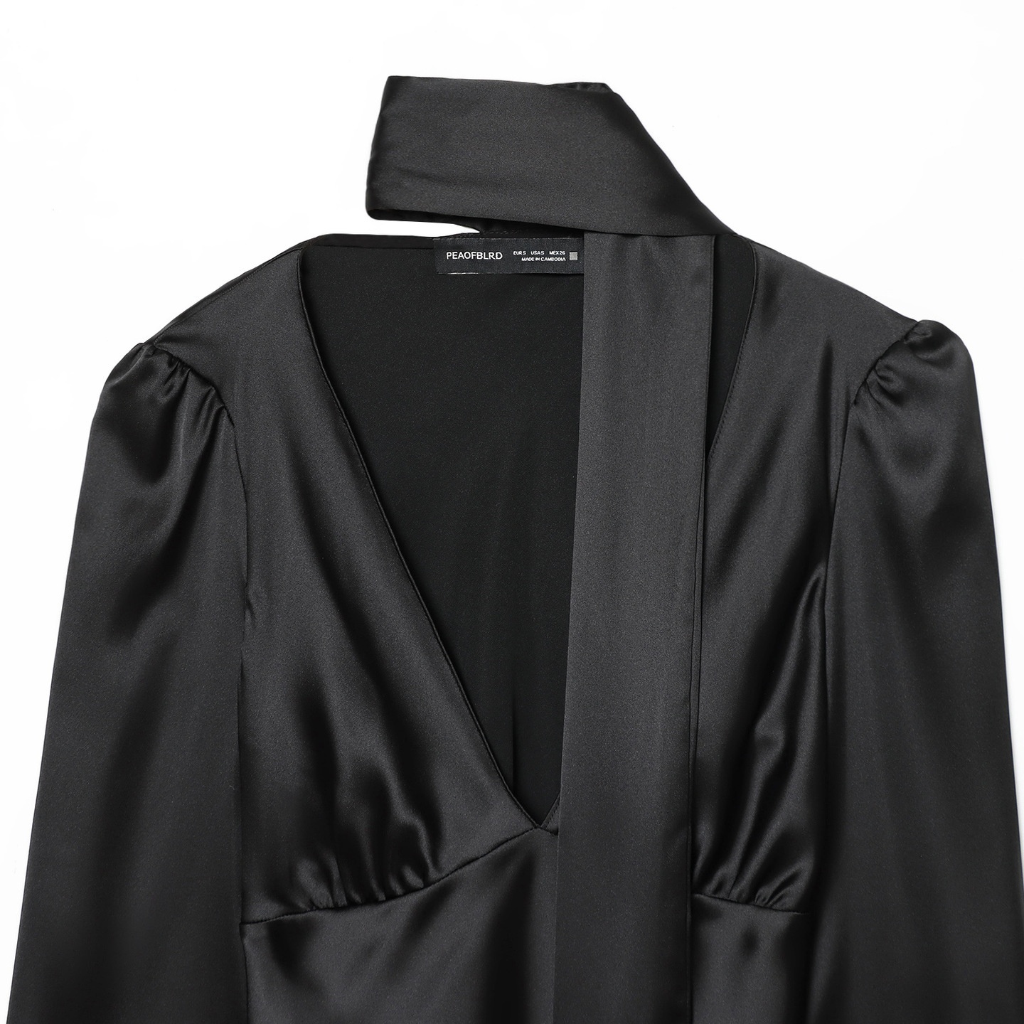 Blusa/sciarpa in raso di seta - Stile chic europeo KUN-00043