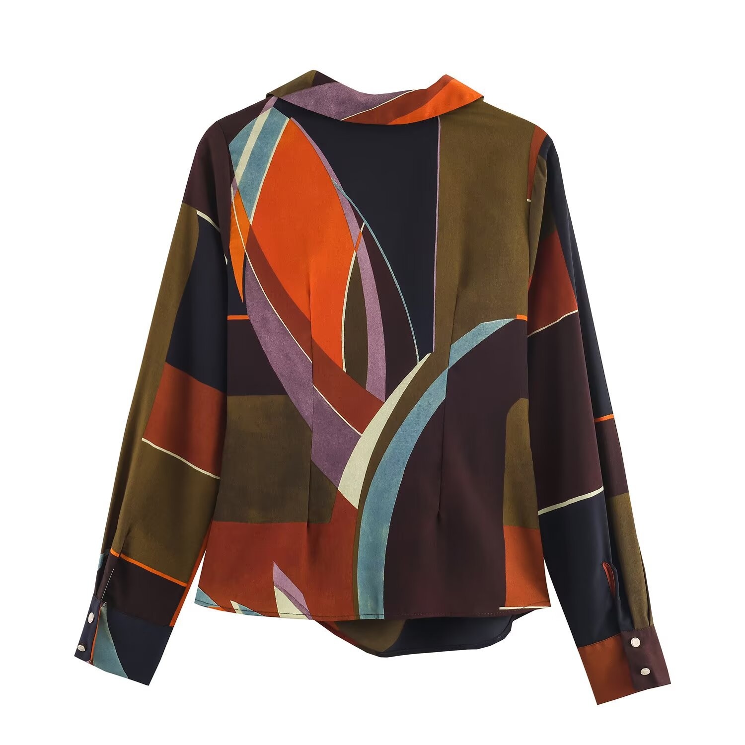 Camicetta doppiopetto da donna stampata - Stile chic europeo KUN-00071