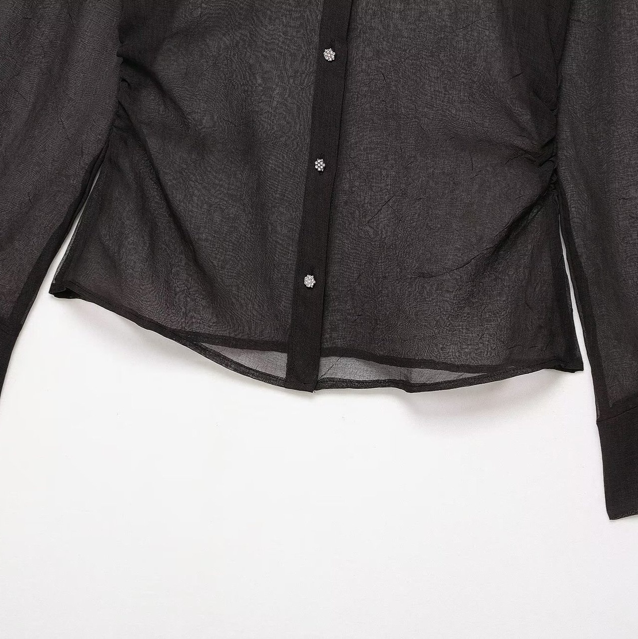 Camicetta semitrasparente con fiocco - Top da donna alla moda KUN-00095