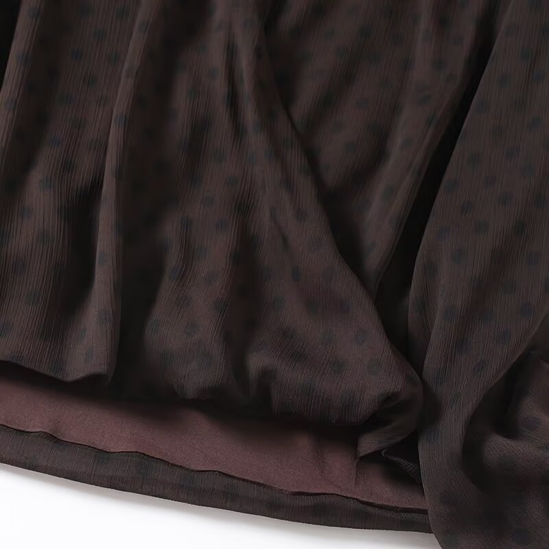 Camicetta da donna a pois con scollo a V - Elegante stile francese KUN-00098