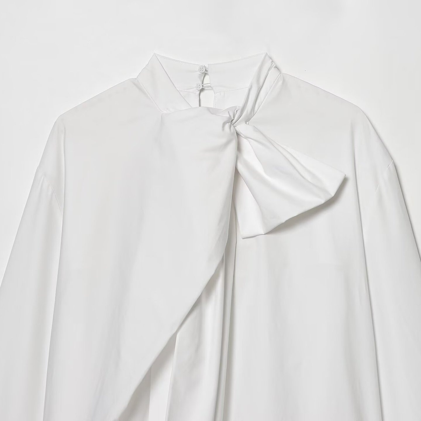 Camicetta in popeline con fiocco - Top alla moda in stile europeo KUN-00100