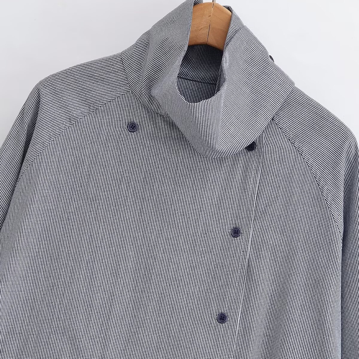 Camicia a quadri con taschino - Elegante blusa in stile europeo KUN-00104