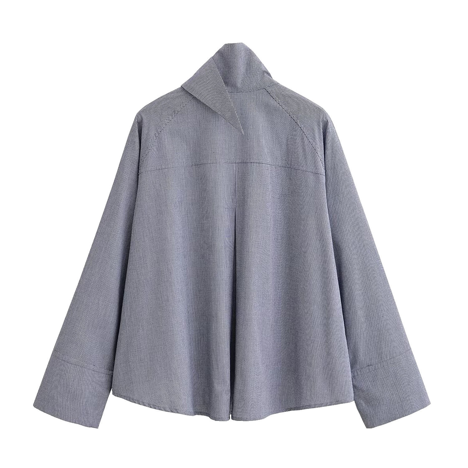 Camicia a quadri con taschino - Elegante blusa in stile europeo KUN-00104