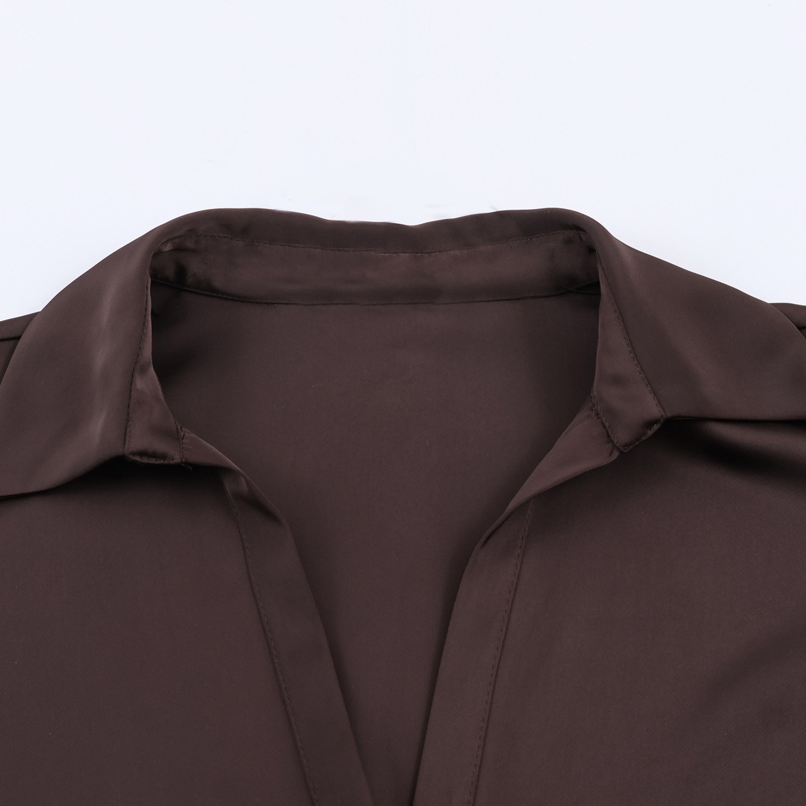 Camicetta in raso con cintura - Camicia da donna in stile europeo KUN-00107