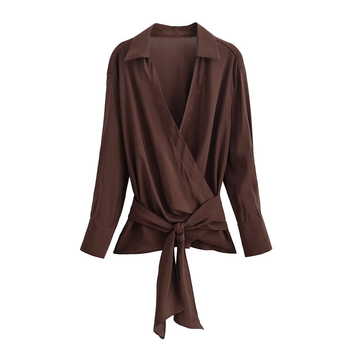 Camicetta a righe con cintura in vita - Stile europeo KUN-00112