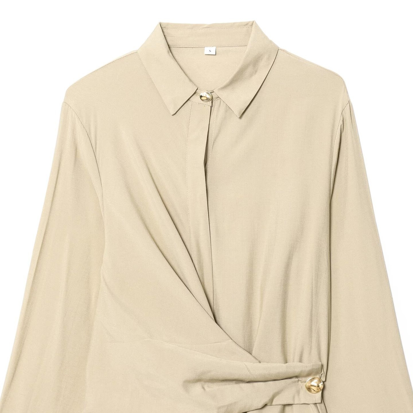 Camicia doppiopetto da donna ispirata con bottoni dorati KUN-00124