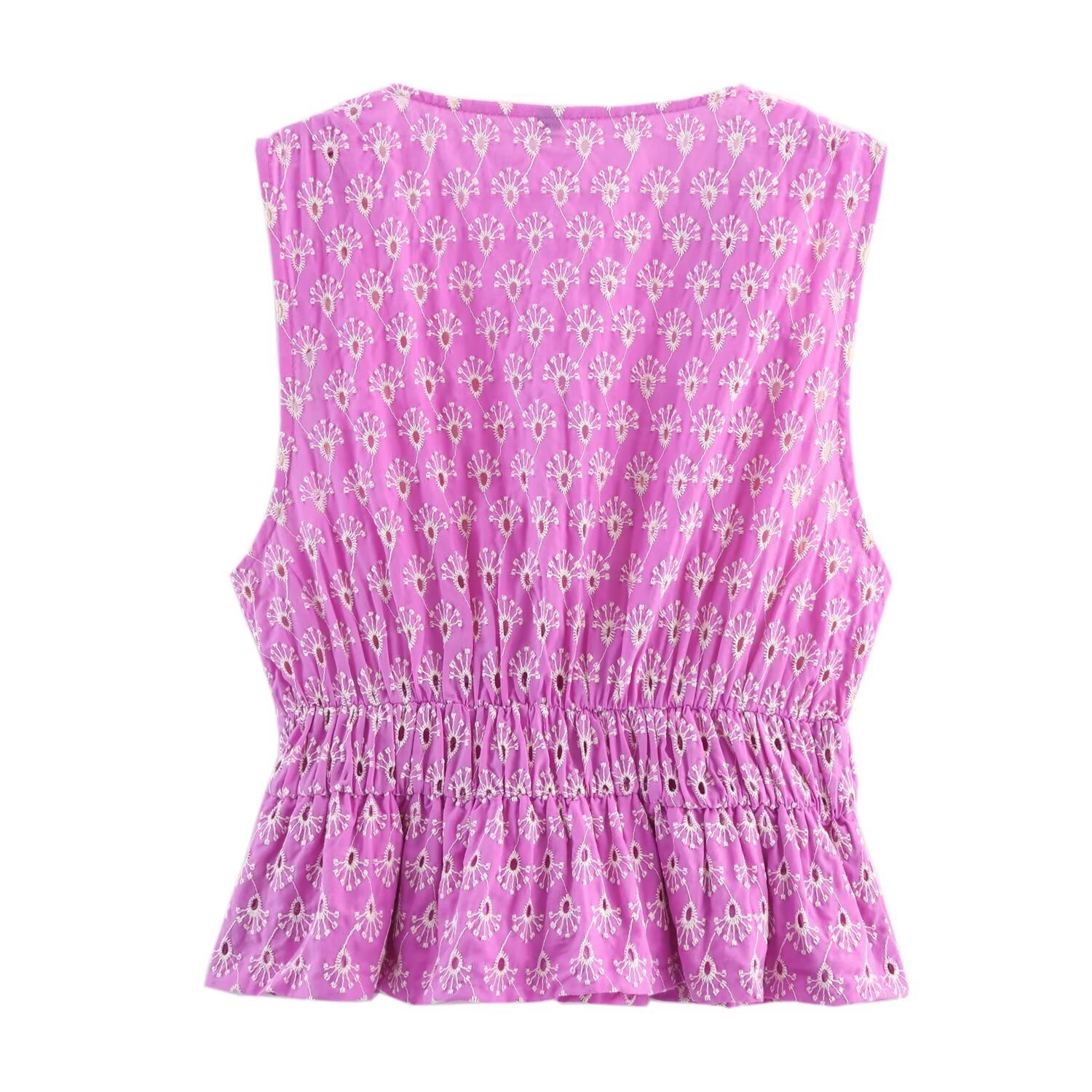 Top con fiocco a farfalla ricamato - Camicetta da donna in stile europeo KUN-00127