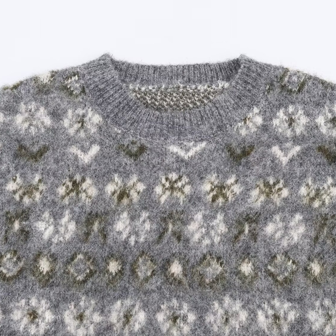 Maglione in maglia jacquard - Effetto colore stile europeo KUN-00002