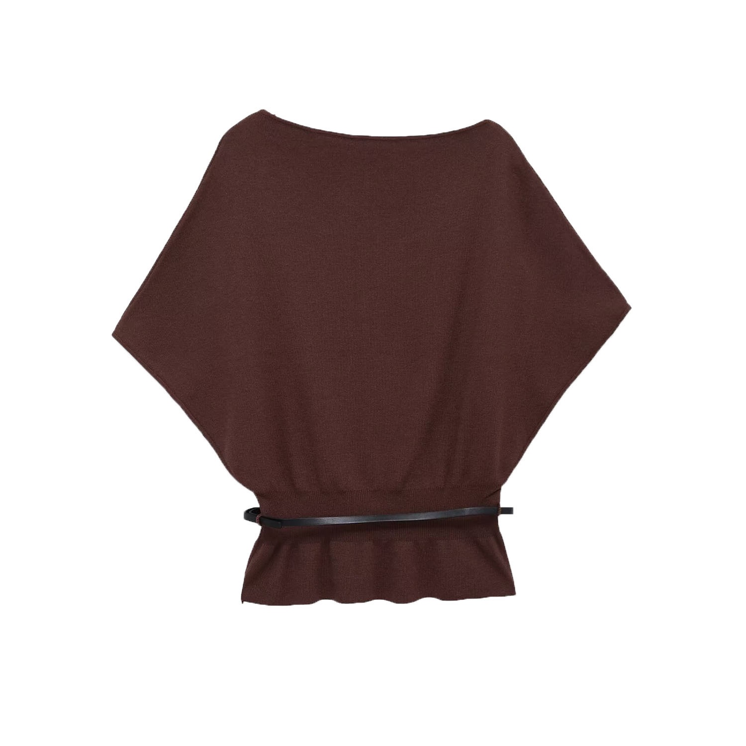 Top in maglia con dettaglio a strati e cintura KUN-00003