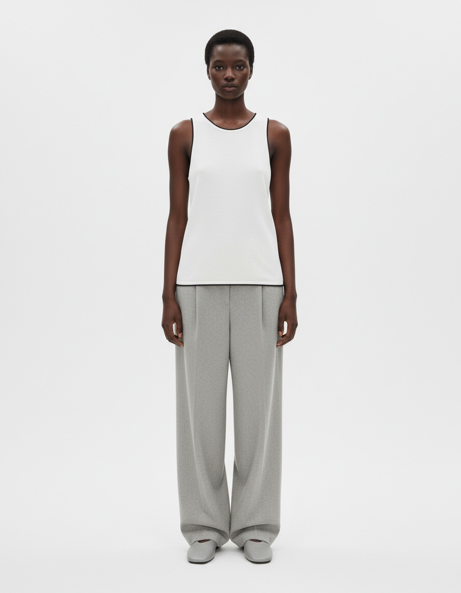 Maglia da donna - Maglione classico con finiture KUN-00006