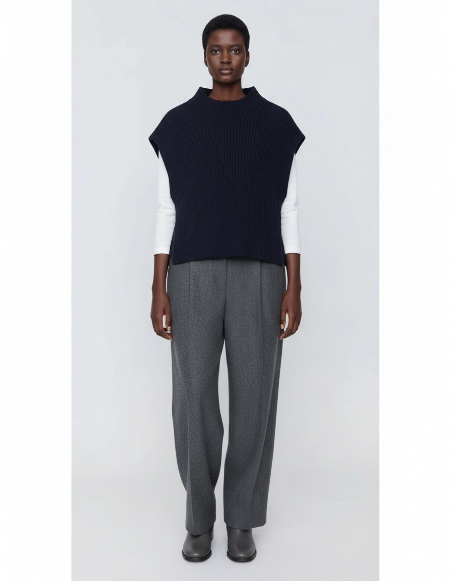 Canotta a coste in maglia - Elegante canotta in stile europeo KUN-00012