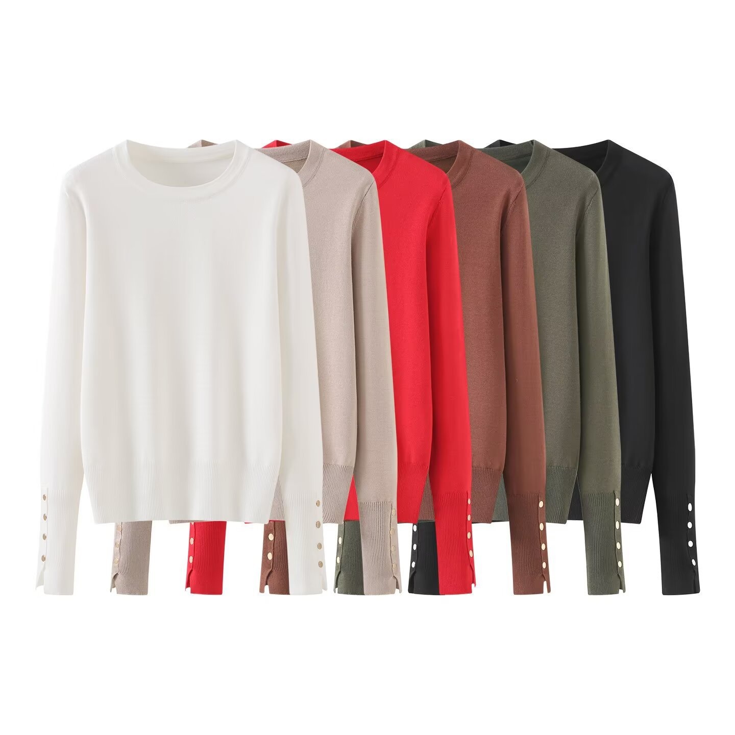 Maglia a maniche lunghe girocollo, elegante e casual KUN-00015