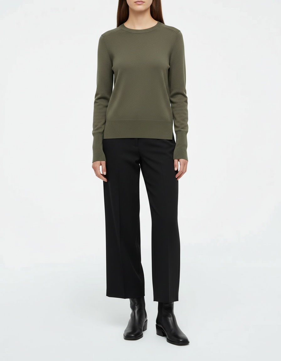 Maglia a maniche lunghe girocollo, elegante e casual KUN-00015