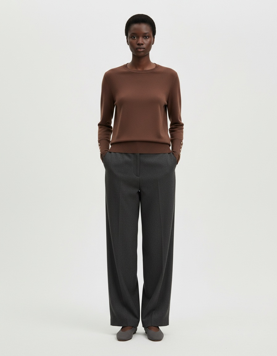 Maglia a maniche lunghe girocollo, elegante e casual KUN-00015