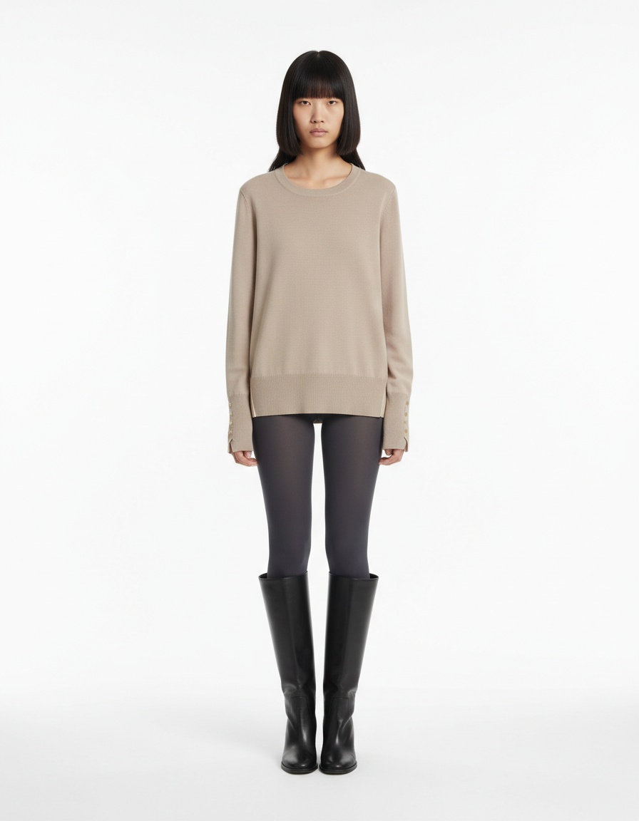 Maglia a maniche lunghe girocollo, elegante e casual KUN-00015