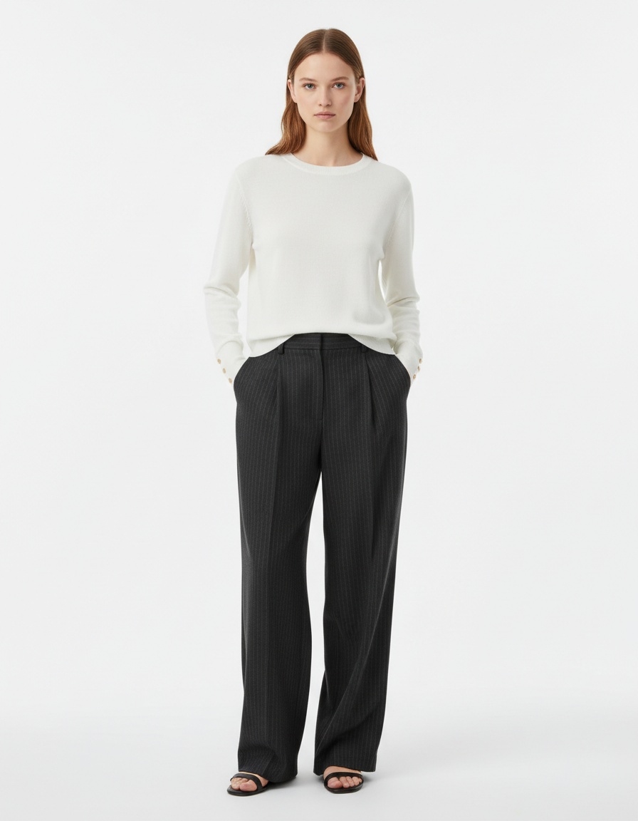 Maglia a maniche lunghe girocollo, elegante e casual KUN-00015