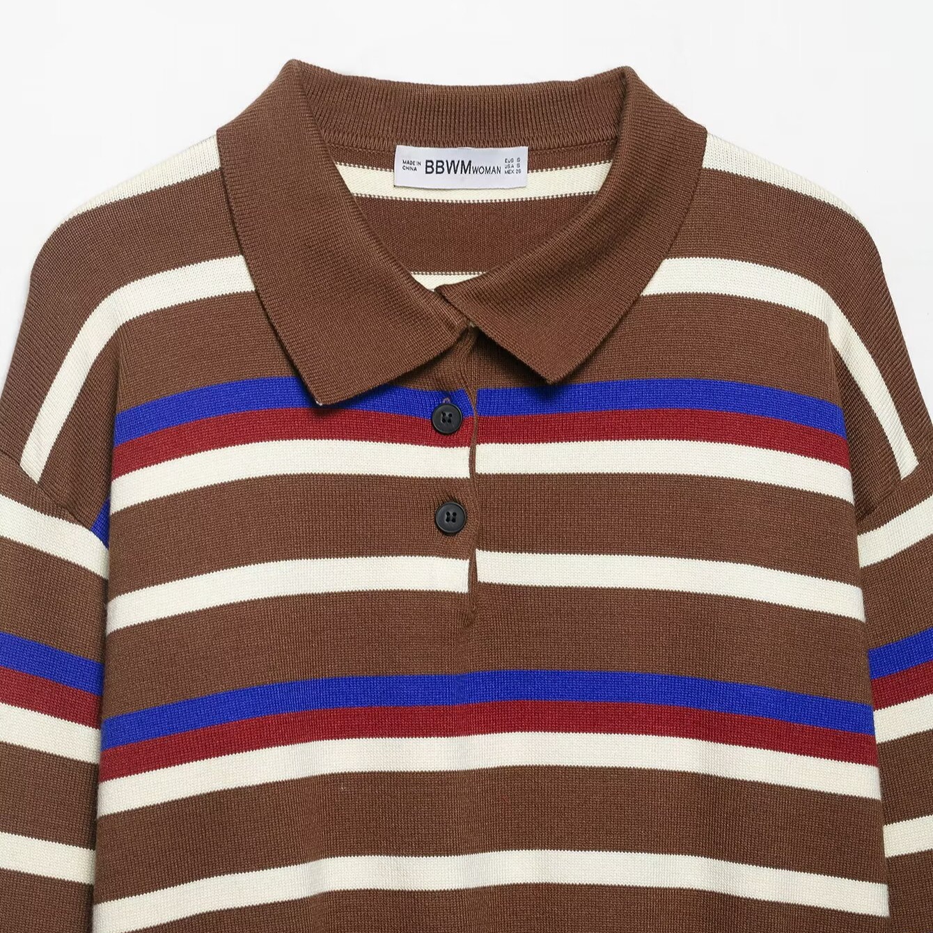 Polo a righe in maglia - Top casual di tendenza KUN-00017