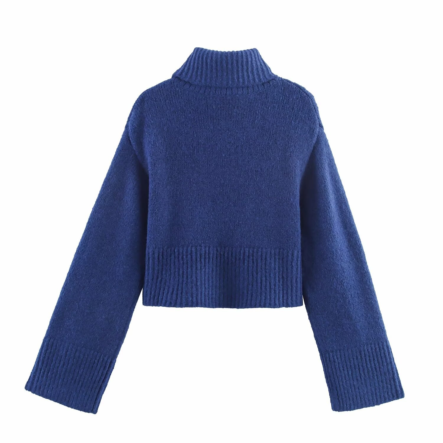 Maglia da donna a maniche lunghe, collo alto, basic, versatile KUN-00018