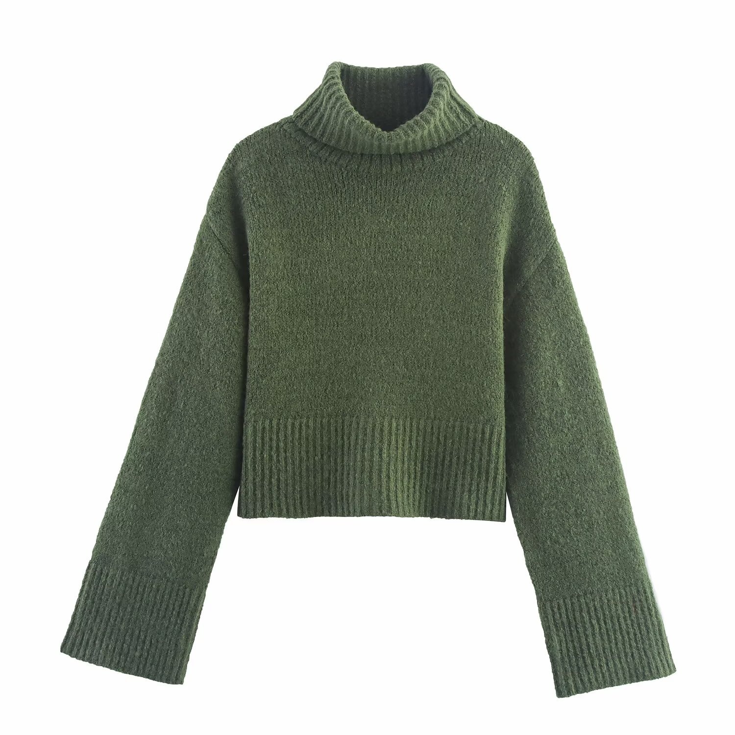 Maglia da donna a maniche lunghe, collo alto, basic, versatile KUN-00018