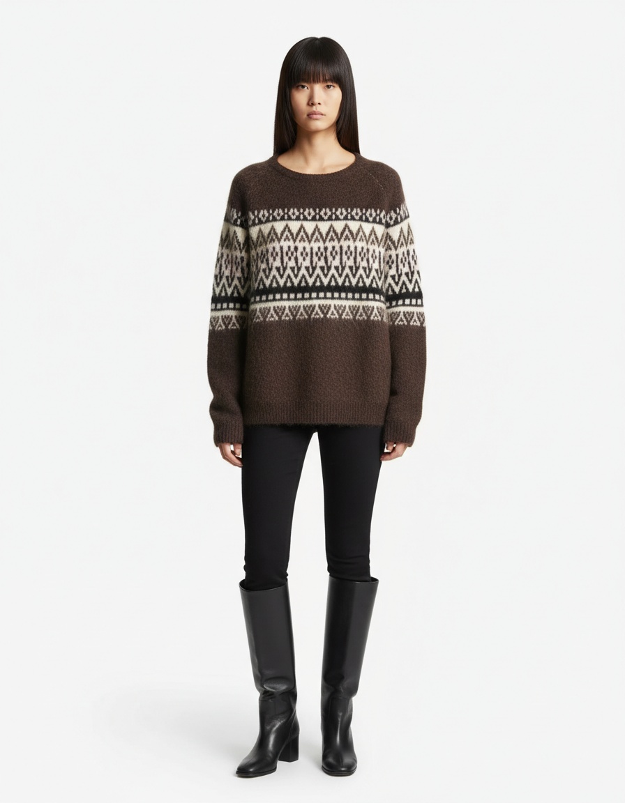 Top in maglia jacquard - Moda chic europea KUN-00019