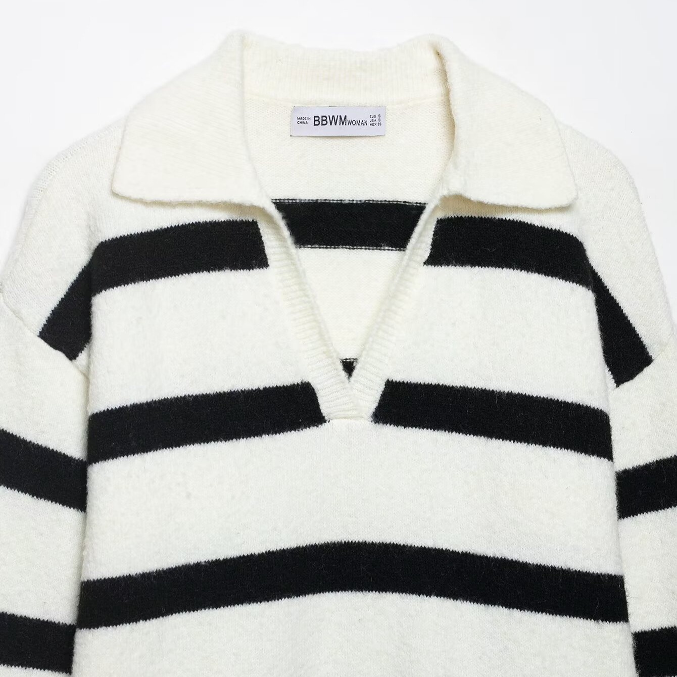 Maglia a righe in maglia - Maglione da donna casual ed elegante KUN-00020