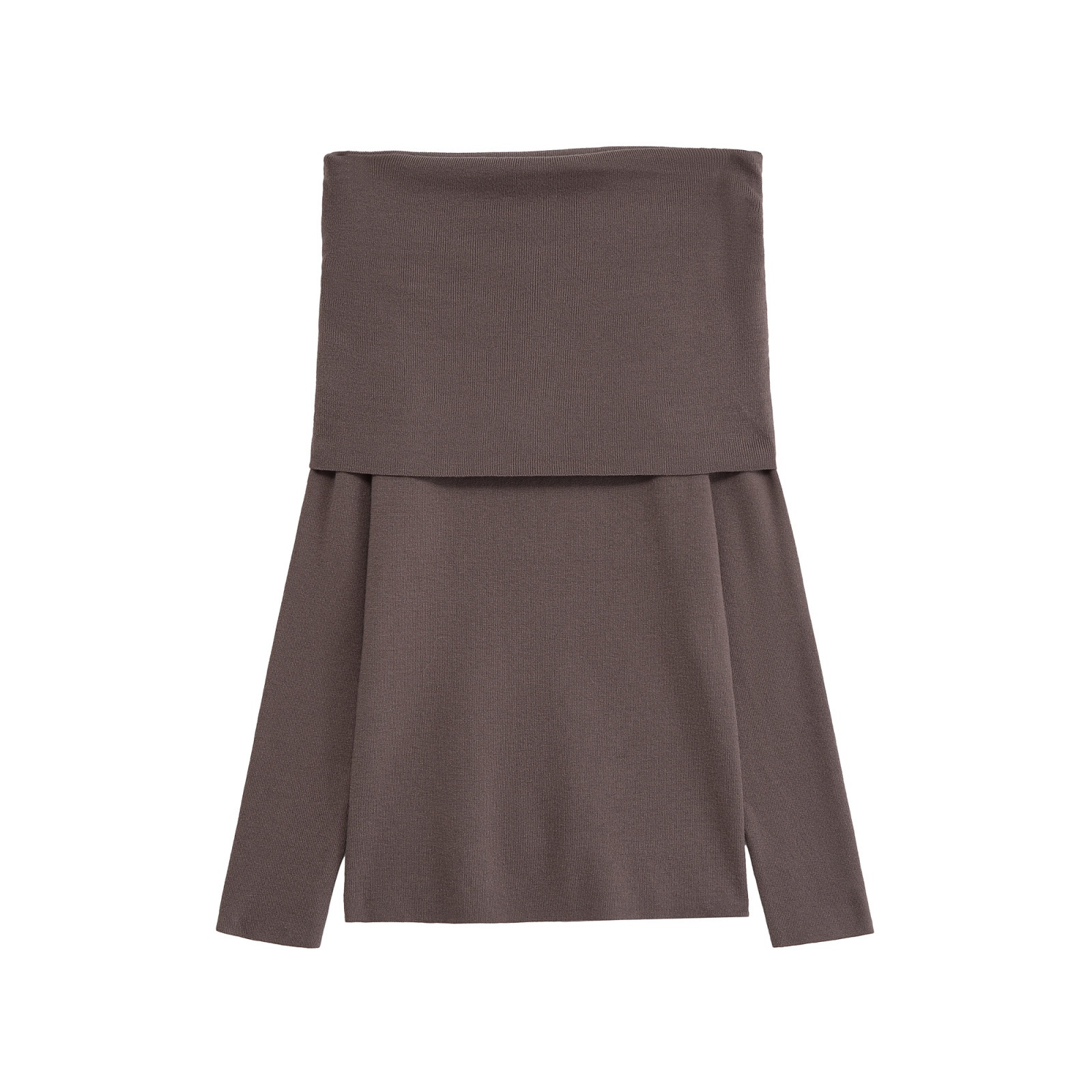 Top a fascia in maglia con spalle scoperte, vestibilità aderente e arricciature KUN-00033