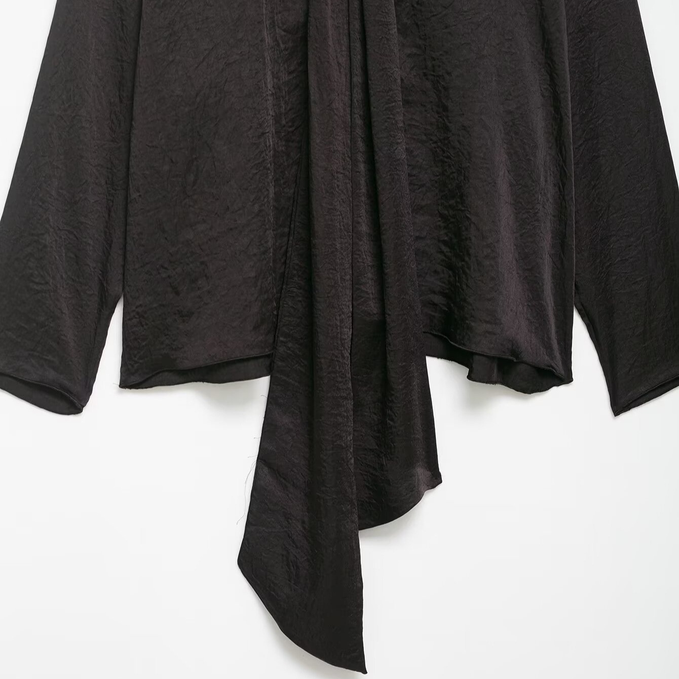 Women's Flowy Long Blouse - Stylish Tie Neck KUN-00050