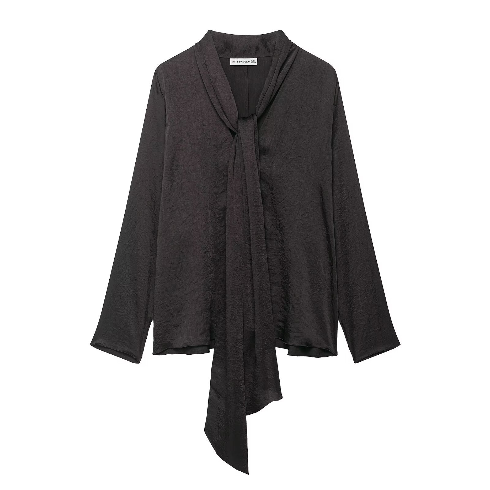 Women's Flowy Long Blouse - Stylish Tie Neck KUN-00050