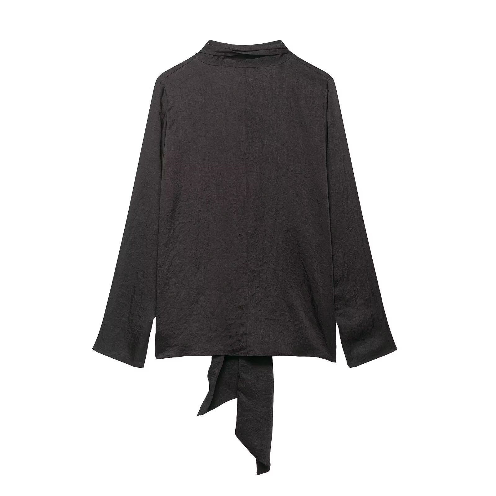 Women's Flowy Long Blouse - Stylish Tie Neck KUN-00050