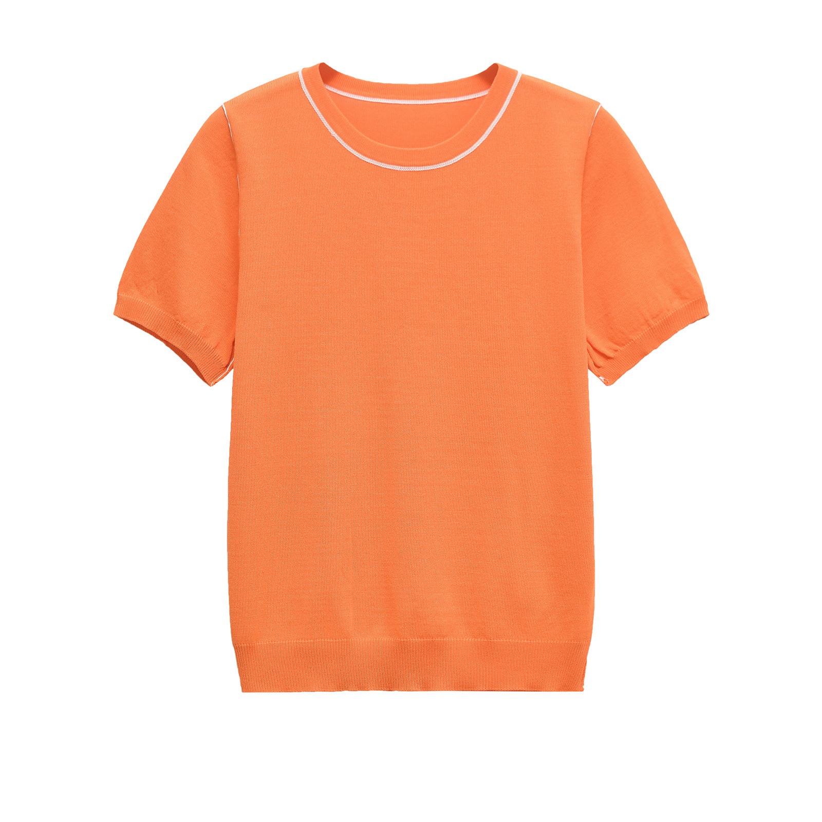 Maglia a maniche corte da donna con finiture classiche KUN-00004