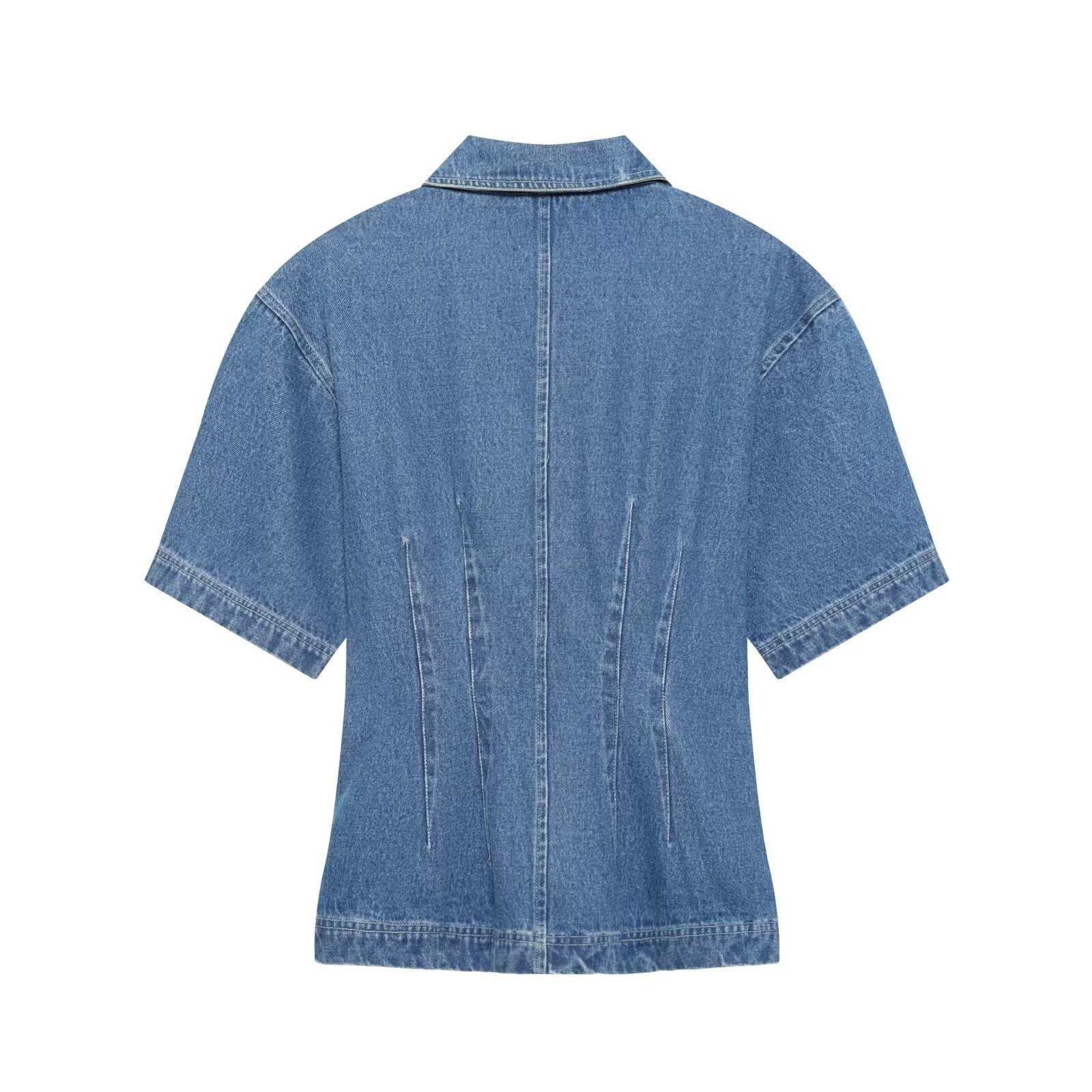 Camicia in denim slim fit alla moda da donna KUN-00006