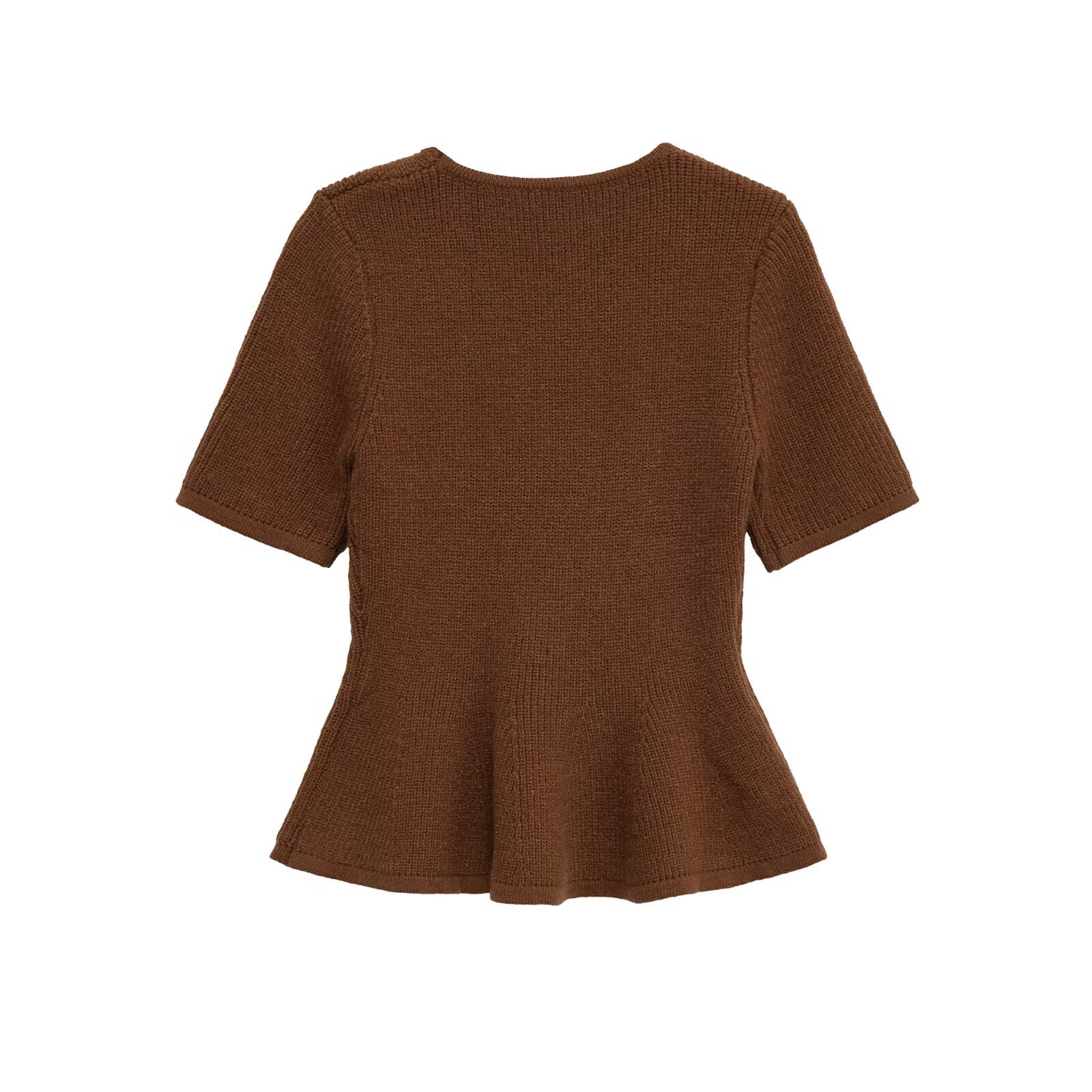 Maglia a coste con orlo a volant KUN-00011