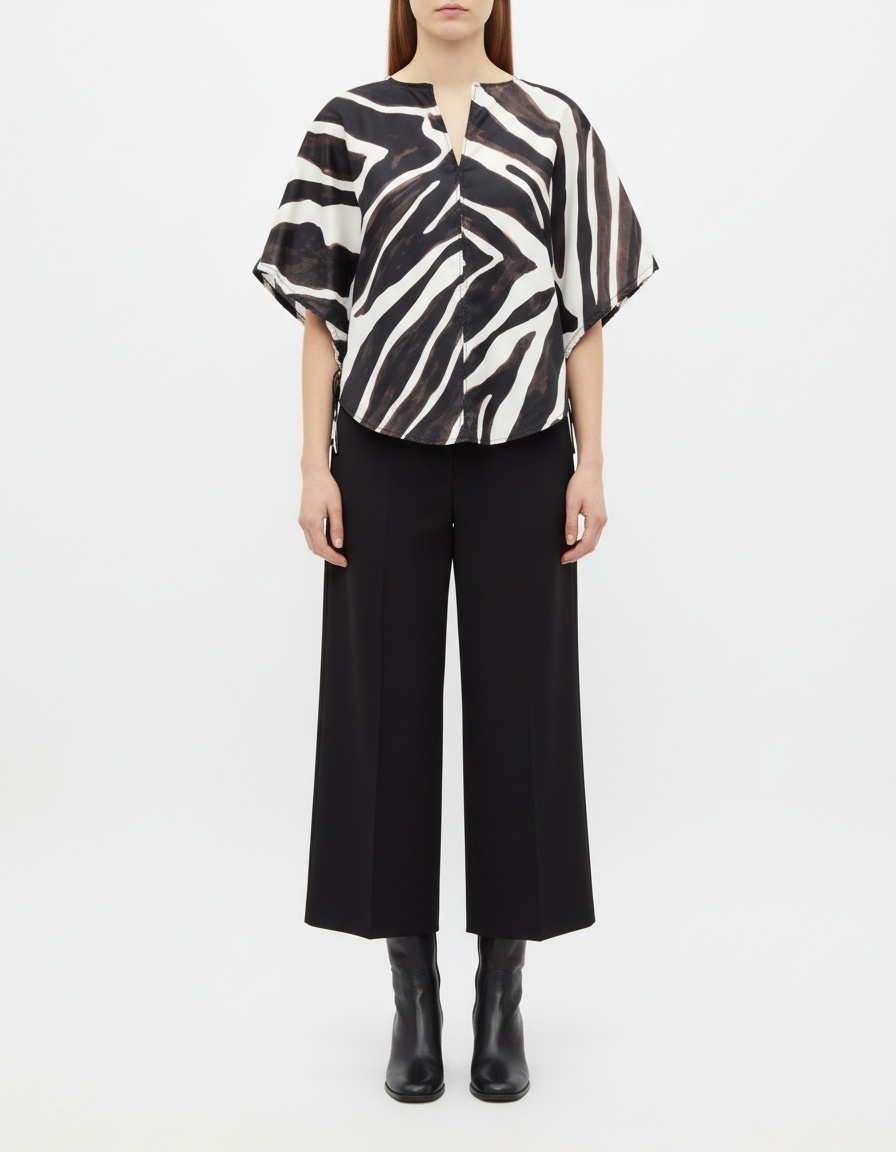 Top con stampa animalier - Elegante blusa in stile europeo KUN-00014